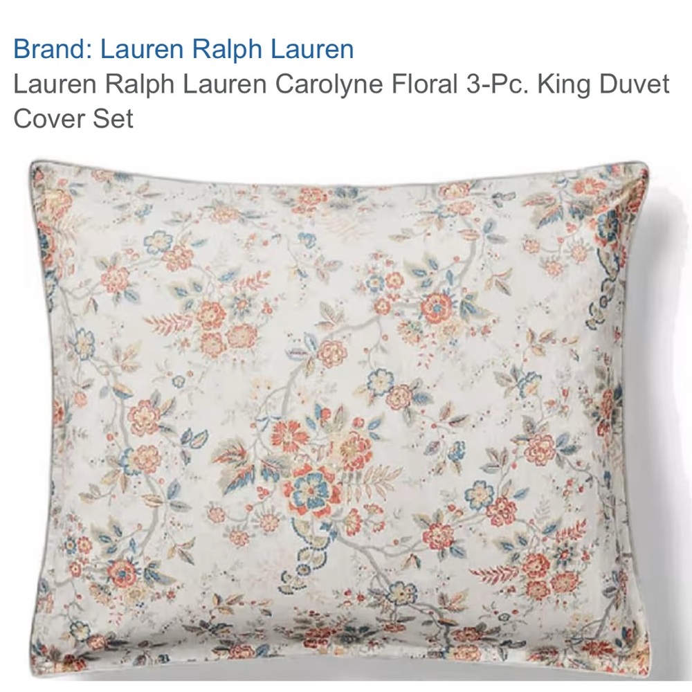 Ralph Lauren Carolyn floral king sham pillow case set